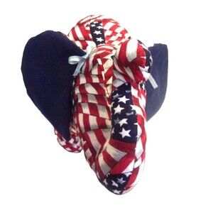 Elephant Stuffed Animal  Patriotic Red White Blue Plush